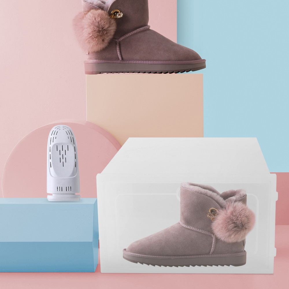 12-Piece Shoe Storage Box Set - Clear Plastic Organizer Containers