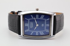 Orologio da polso uomo vintage Seiko Slim al quarzo - cinturino in pelle nero