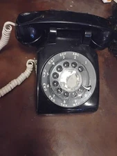 Vintage Black Rotary Dial Desk Phone 