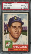 1953 Topps #57 Carl Scheib psa 6.5 Ex-Mt+