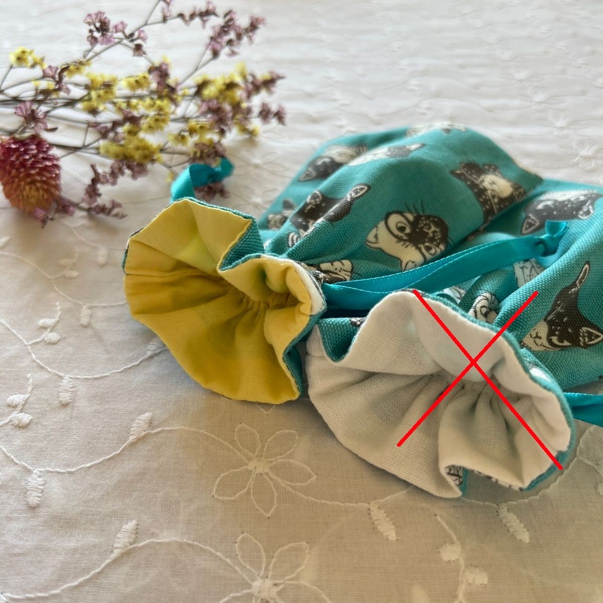 [] Cat illustration pattern mini drawstring bag (… - image 2