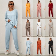 Lady Pyjama Women's Loungewear Set 2pcs Soft Warm Pullover Tops Pants Nightwear*