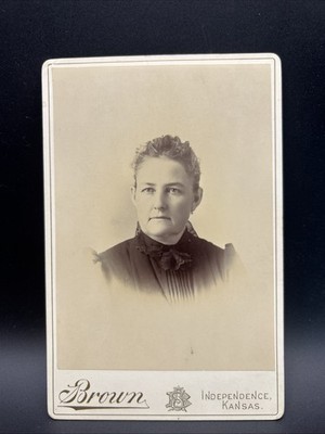 Antique Photo Cabinet Card Independence KS Brown Studio Mary Smith/ Woman Mother