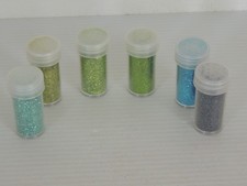 Multicolor Craft Glitter Set of 6 Bottles Jars Assorted Colors 2 Inch Size