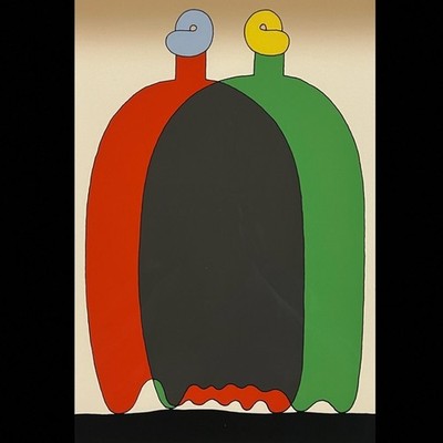 Sadamasa Motonaga ''Red Green'' Serigraph Signed Framed ED200 Japan