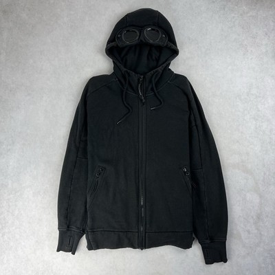 CP Company Full Zip Goggle Hoodie Large Jumper Black Sweatshirt Jacket 6155
