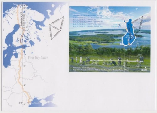 Finland FDC 2011,  The Struve Geodetic Arc , Sheet, Mint
