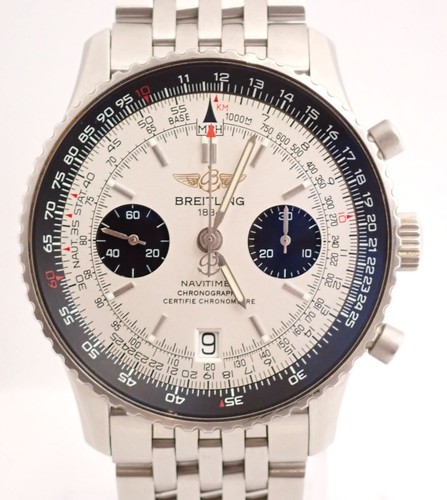 Breitling Navitimer A23330 Limited White Dial SS Watch Used