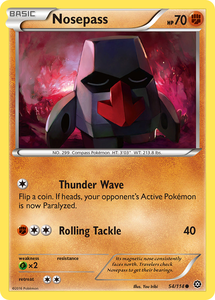 Nosepass 54/114 Reverse Holo - Steam Siege - PTCG - LP