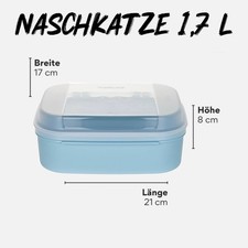Tupperware A02 Naschkätzchen 1,7 L hellblau +Deckel Naschkatze transparent NEU