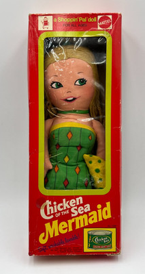 Vintage 1974 Mattel Chicken of the Sea Mermaid Plush Doll #7288 RARE HTF