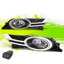 CHROME CLEAR OE FOG LIGHT/LAMPS PAIR+BEZEL COVER+SWITCH FOR 14-16 HONDA ODYSSEY