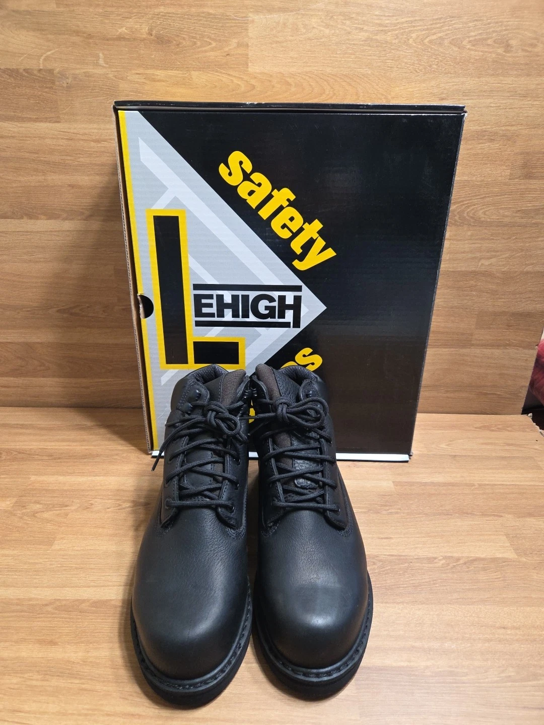 Lehigh Safety Shoes SteelToe Work Boot LEH0055 6" Size 10 W Waterproof Black