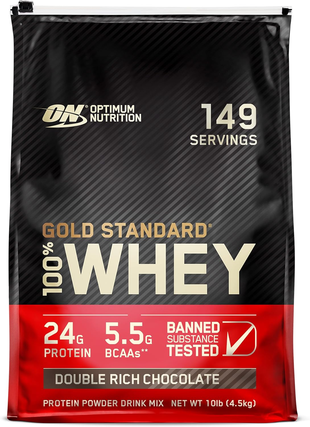 Gold Standard 100% Whey Protein Powder, Double Rich Chocolate 10 Pound (Packagin