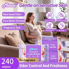6Pk Mioszzi Pregnancy-Safe Wipes,Hypoallergenic & Odor Neutralizing PH Balanced