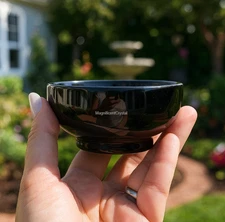 2.5' Black Obsidian Bowl Energy Cleansing Protection Crystal Altar Reiki Decor