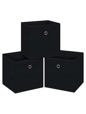 Black Foldable Storage Cubes Bins 11 Inch Cloth Storage Cube Fabric Storage