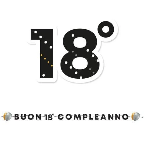 Decorazioni per il 18° compleanno nero e viola, confezione da 3
