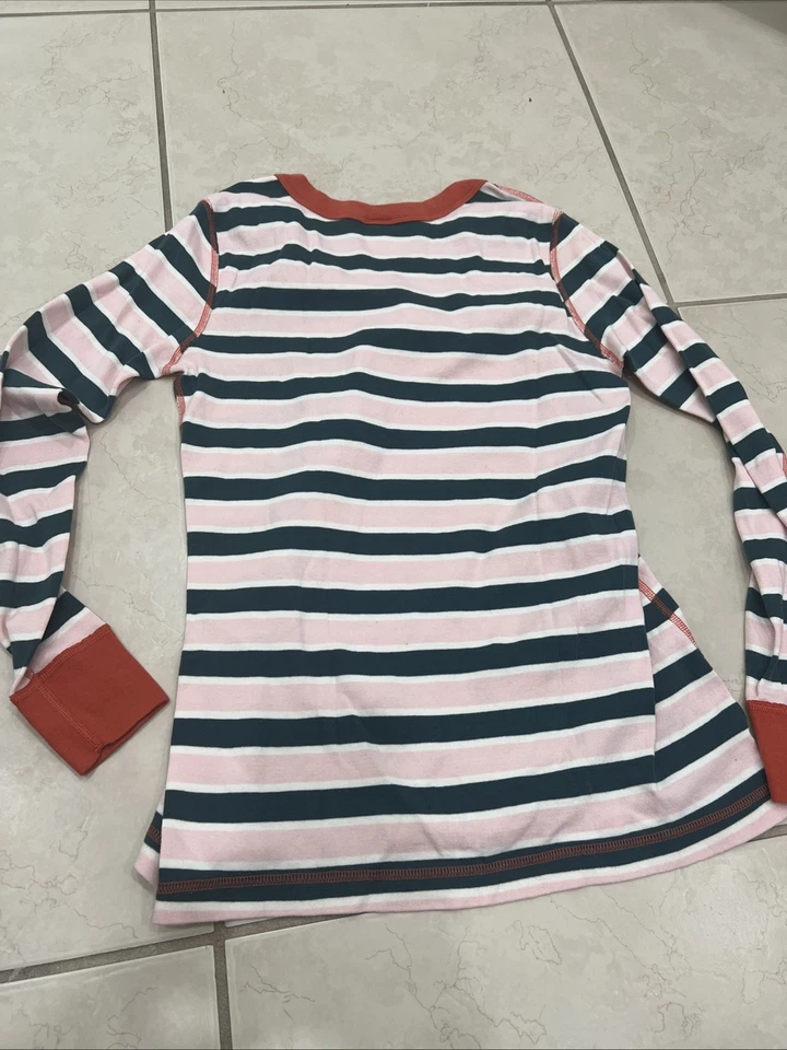 Hanna Andersson Women’s Pink Green Striped Pajamas M & XS 100% Cotton - Image 4 of 4