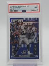MAXX CROSBY 2024 CONTENDERS OPTIC SEASON TICKET BLUE /99 #29 RAIDERS PSA 9 Q3976