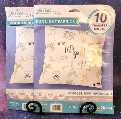 2 New 10 Transfer Sheet Pkg Jolee's Easy Image Boutique for Light Fabrics