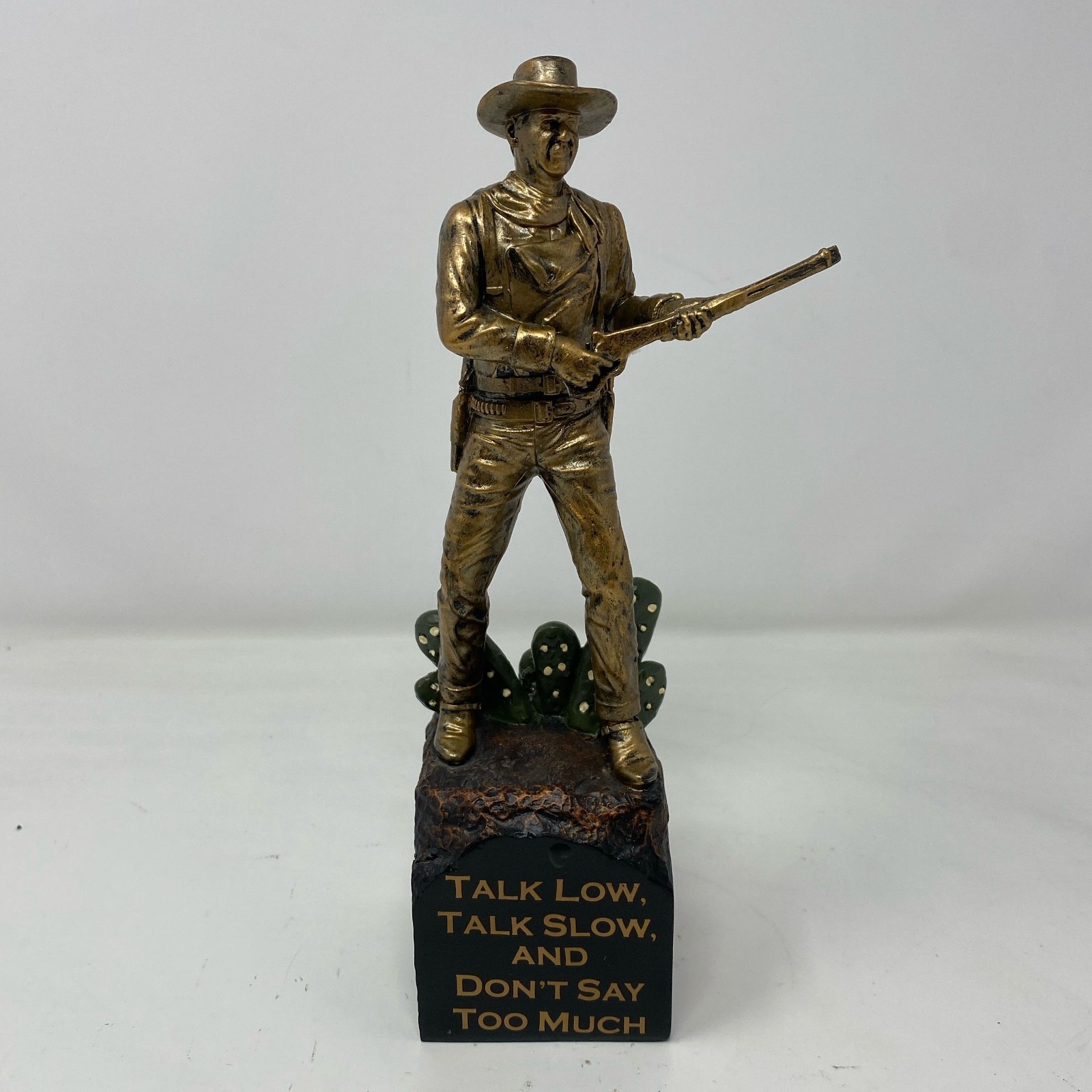 Bradford Exchange John Wayne Bronze Sculpture 7.5in Don't Say Too Much