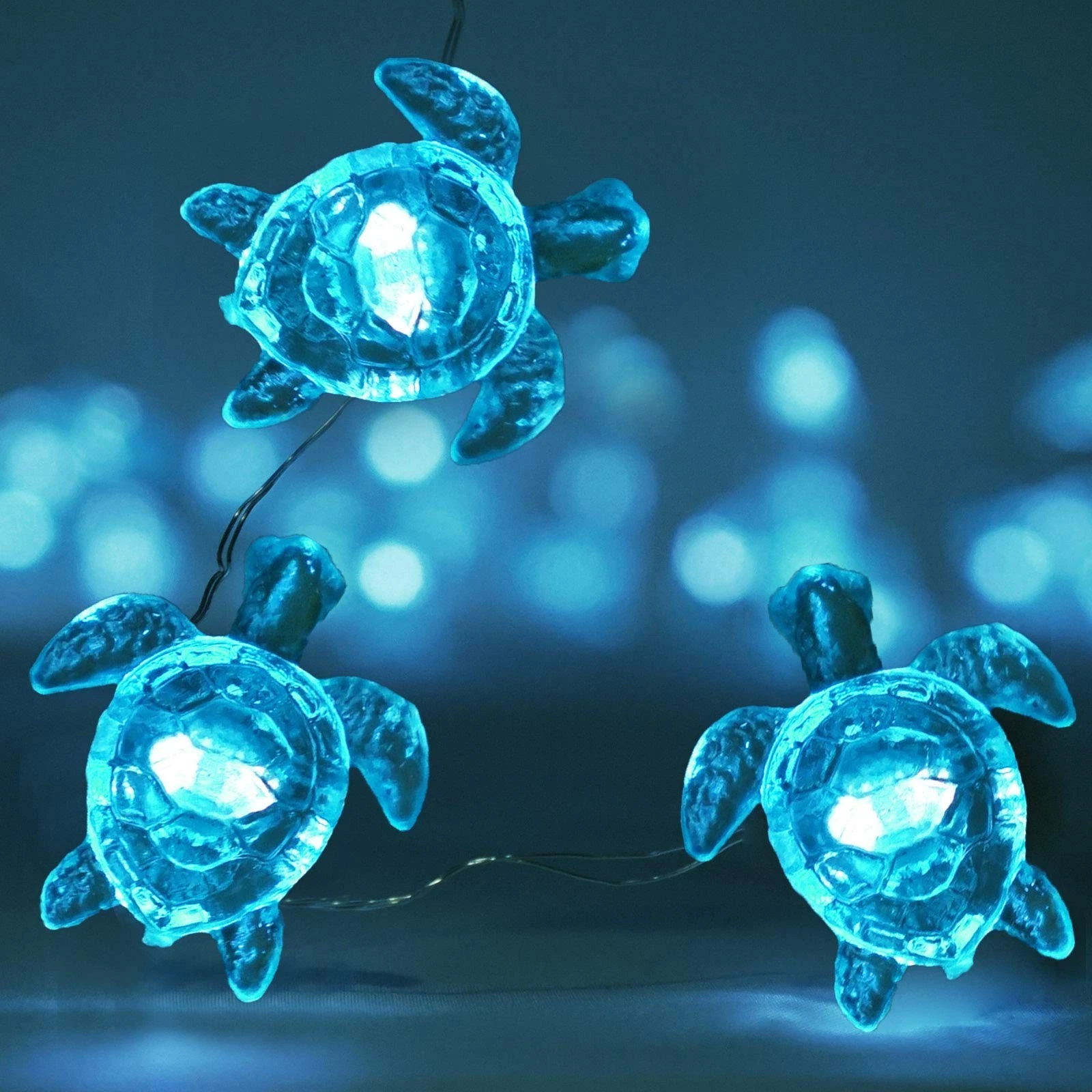 Decorman Sea Turtle Decorative String Lights, 14ft 40 LED 8 Turtle, White