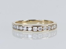 14K Yellow Gold APX 2/5 CTW Round Diamond Wedding Band Ring Sz 6.75 AM1092356 