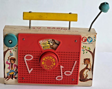 Vintage Fisher Price  Pop Goes the Weasel  Music Box TV-Radio 1960  s WORKS 