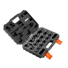 Crowfoot Wrench Set 1/2"  3/8" Drive 15-Piece Crows Foot Wrench Set Metric