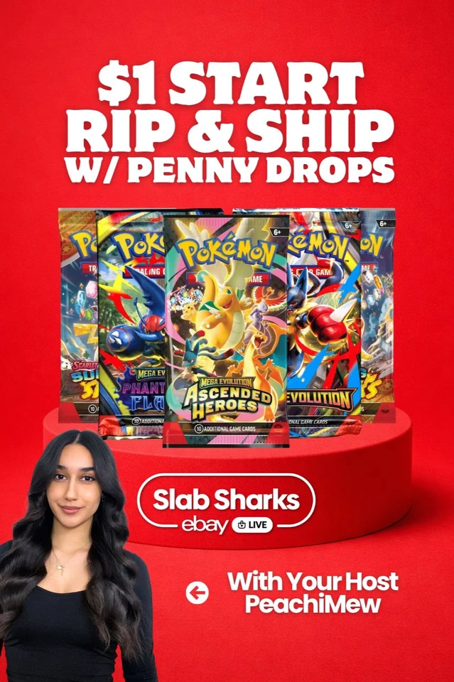 🔥 $1 START | RIP & SHIP | POKEMON PACKS EN+JP W / PEACHIMEW | TAG PROMO