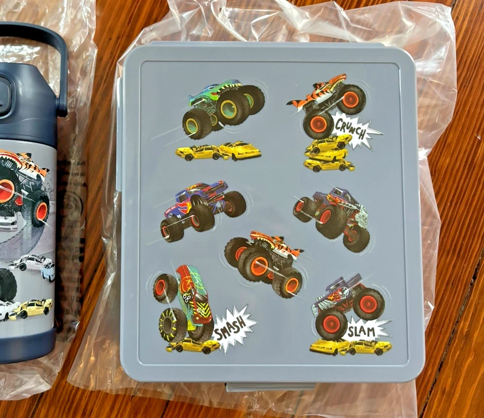 Cerámica Granero Escuela Monster Ruedas Coche ALMUERZO Bento Caja AGUA Disney Fiesta Regalo Foto 2 de 4