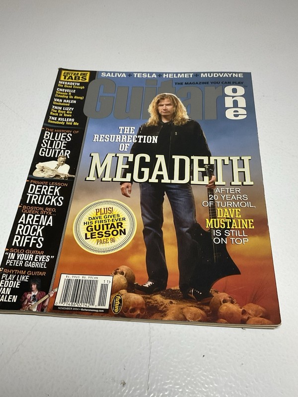 Megadeth Dave Mustaine Guitar One Magazine Nov 2004 Van Halen Thin Lizzy Tesla