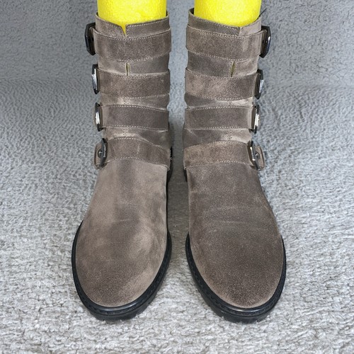 Stuart Weitzman Damengröße 5,5 M grau Wildleder Jitterbug Moto Stiefeletten Schnallen " - Bild 6 von 8
