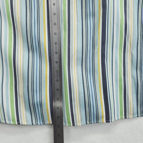 Lacoste Shirt Mens Large Blue Green Striped Long Sleeve Button Down Croc Logo - Picture 11 of 11