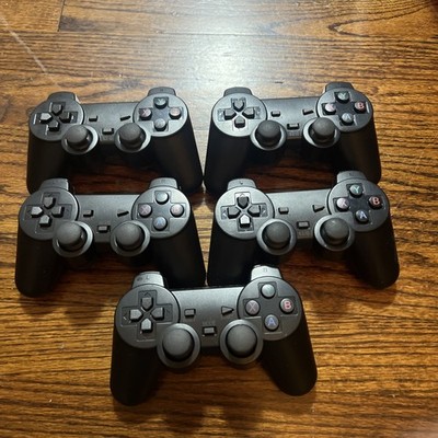 Lot of 5 S2-G Black Plastic Video Game Controllers for Ps 3 Untested