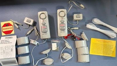 2 Techko S187D Safe Pool Magnetic Door Alarm Entry Detector Sensors - Works