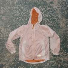 Kids LL BEAN Jacket. Size 8. White Orange. Rain coat