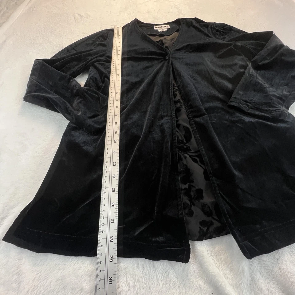 Chaqueta Joan Leslie Mujer Mediana Negra Terciopelo Elastizada Frente Abierto Noche Elegante Foto 4 de 4