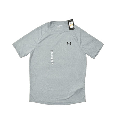 Under Armour Men's Tech Tee Crew Neck Athletic Fit Gray Short Sleeve Size S NEW