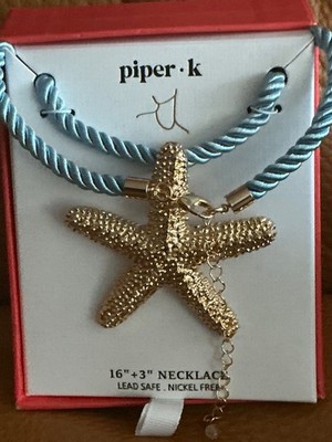 Piper. K Seastar starfish pendant 16 +3 necklace NWT lead safe nickelfree