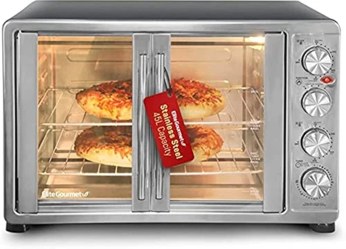 Gourmet ETO-4510M French Door 47.5Qt, 18-Slice Convection Oven 4-Control Knobs