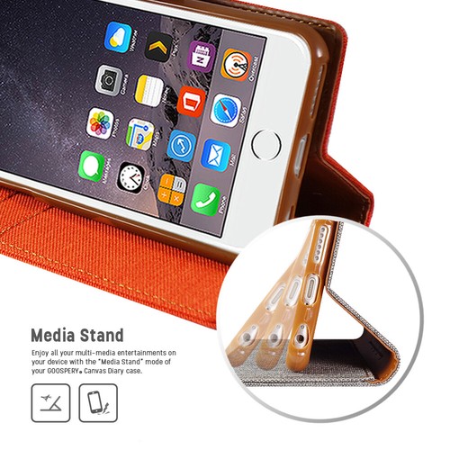 for iPhone 6S/6/6s Plus/6 Plus Case, GOOSPERY Canvas Wallet Case w. Flip Stand - Picture 31 of 41