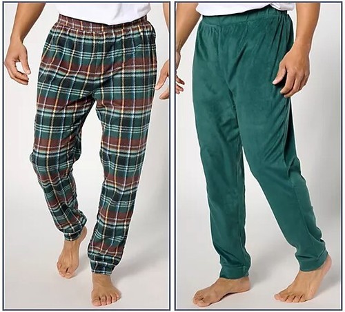 Stan Herman Mens Cozy Fleece 2-Pack Jogger Pants A545143 Green Size XL NEW - Picture 2 of 13