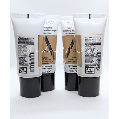 4 PACK ALMAY SKIN PERFECTING HEALTHY BIOME MAKEUP w Prebiotic Complex 140 GOLDEN