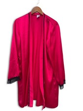 Vintage California Dynasty Robe Satin Cover Up Lace, Pocket, Size Large