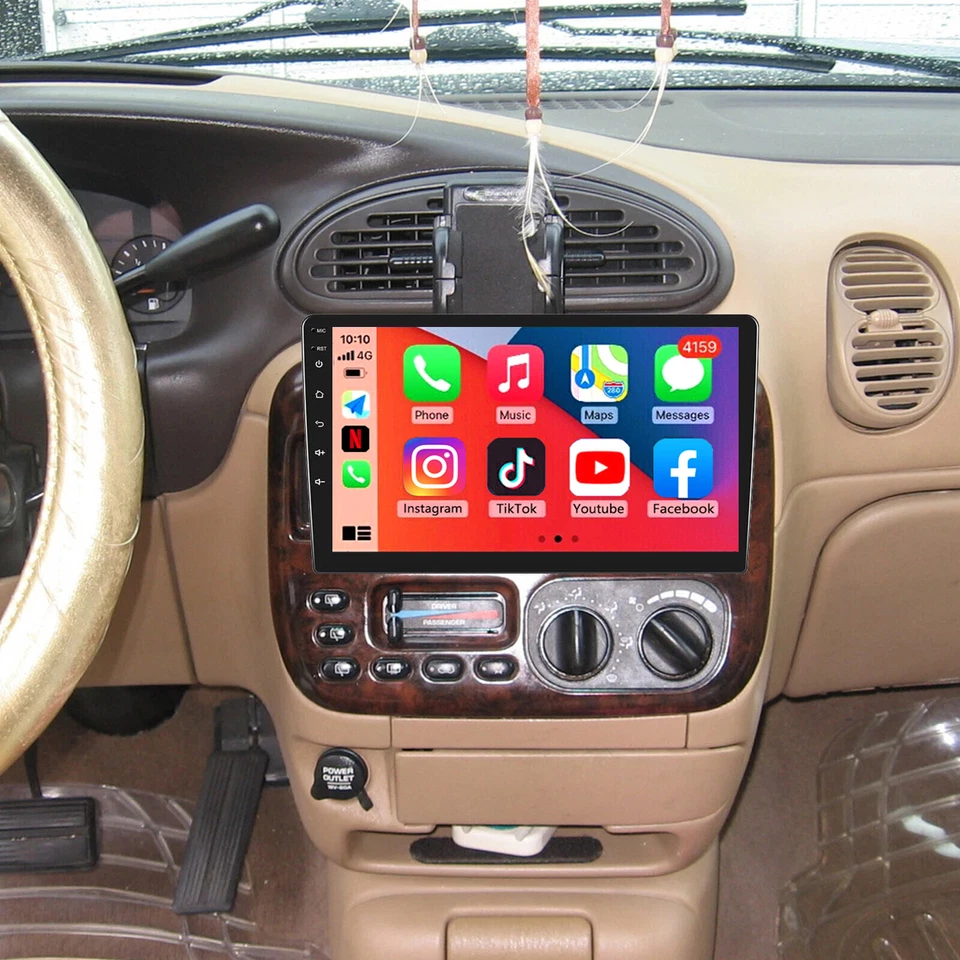 For 1990-2000 Chrysler Town & Country 9'' Carplay Car Radio Stereo GPS NAV FM - Image 3 of 4