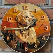 Silent 8” Aluminum Wall Clock. Perfect For Pet Lovers!