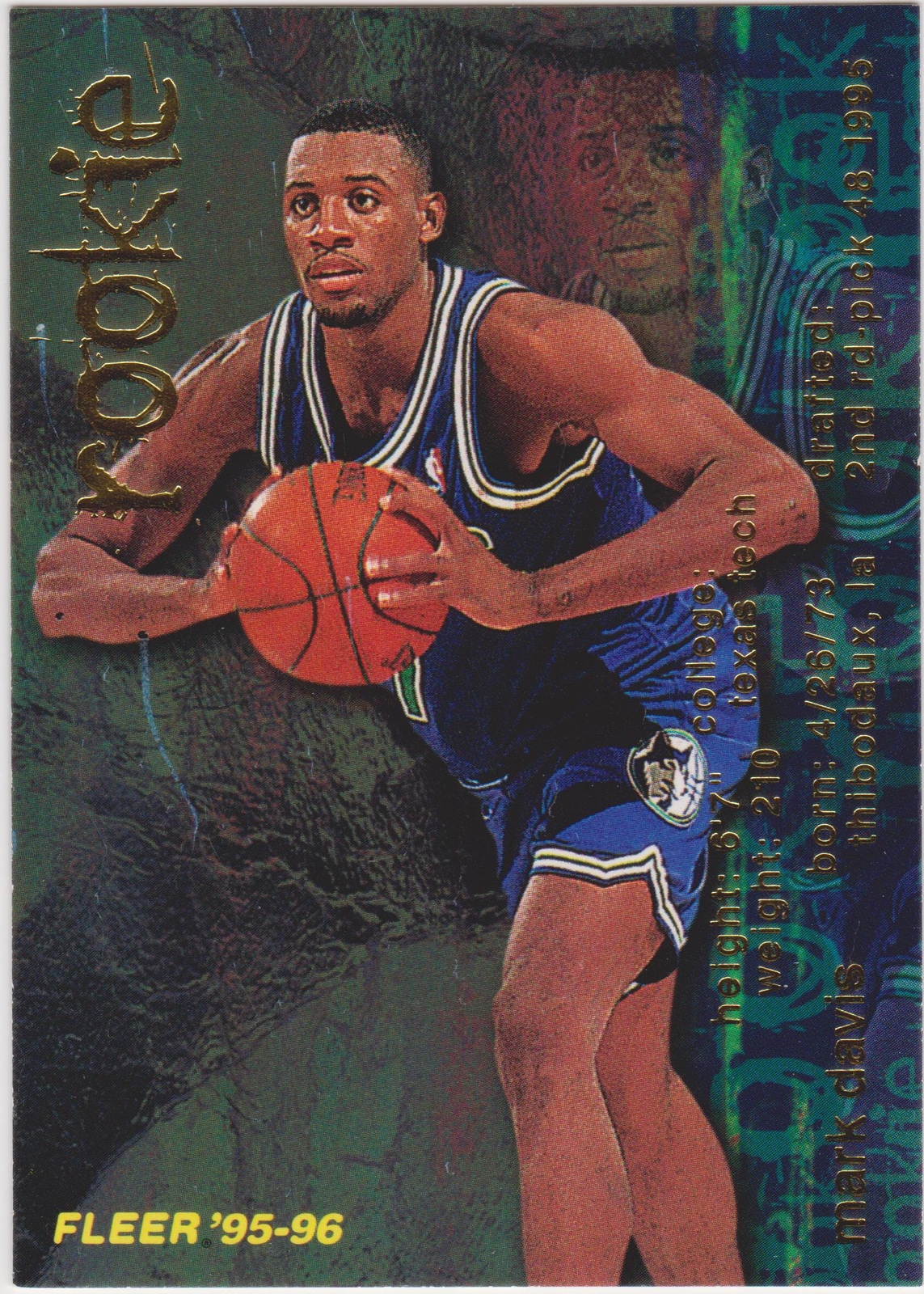 1995 Fleer Rookie RC Mark Davis #289 Minnesota Timberwolves Basketball