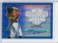 2020 Leaf Perfect Game Metal Autographs Blue Prismatic Rob Gordon Auto 4/10